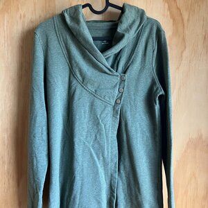 Olive Green Danskin Asymmetrical Wrap Sweatshirt Size Small